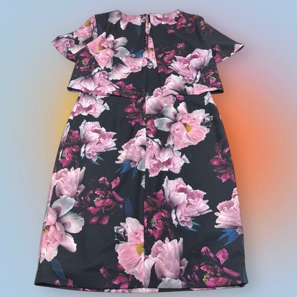 PHASE EIGHT Women’s 10 Black Pink Floral Dress - Picture 5 of 6
